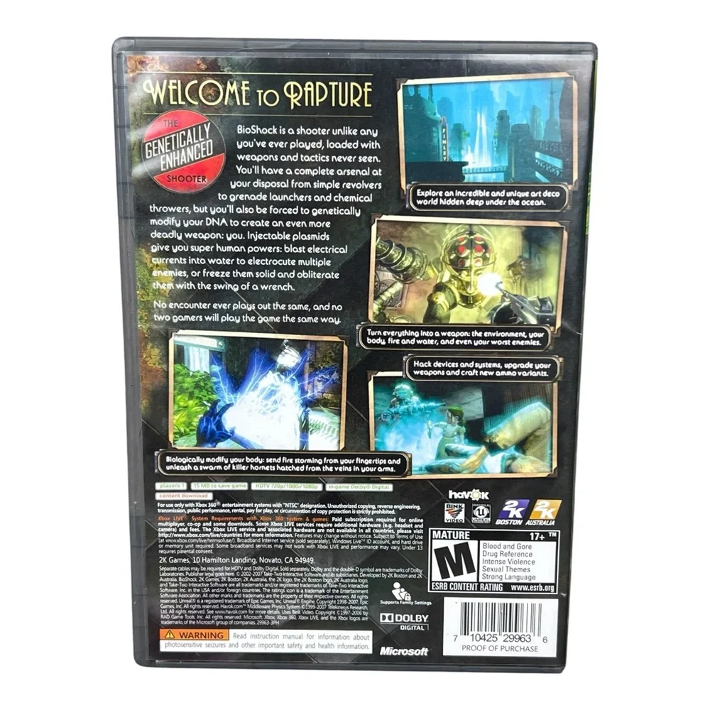 BioShock Platinum Hits Microsoft Xbox 360 Video Game 2007